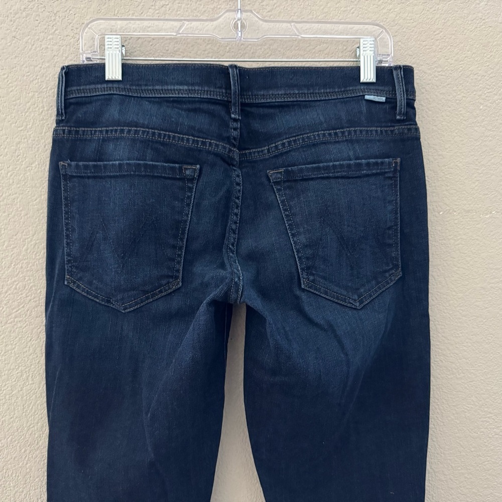 Mother The Cruiser Flare Jeans 30 Ink Paper Dark Blue Denim Mid Rise Minimalist - Picture 10 of 14